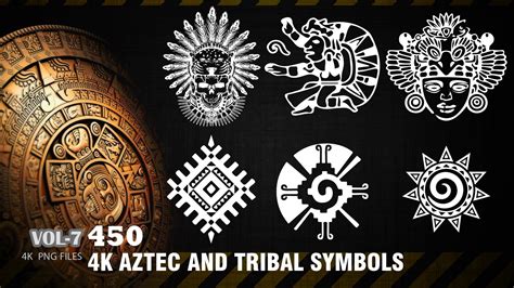 ArtStation - 450 4K AZTEC AND TRIBAL SYMBOLS - VOL7 | Brushes