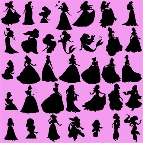 Disney Princess Silhouette Digital Clipart 35 Png By Cosmosfineart