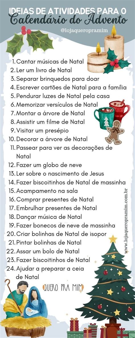 Pin de Renata Rodrigues em ADVENTO Atividades calendário do advento