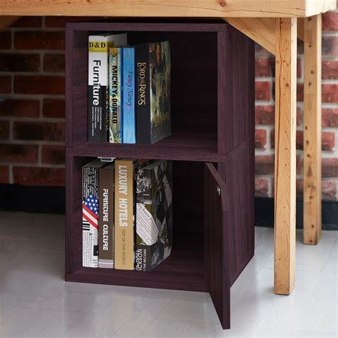 Way Basics Eco Friendly Under Desk Shelf Bookcase With Door