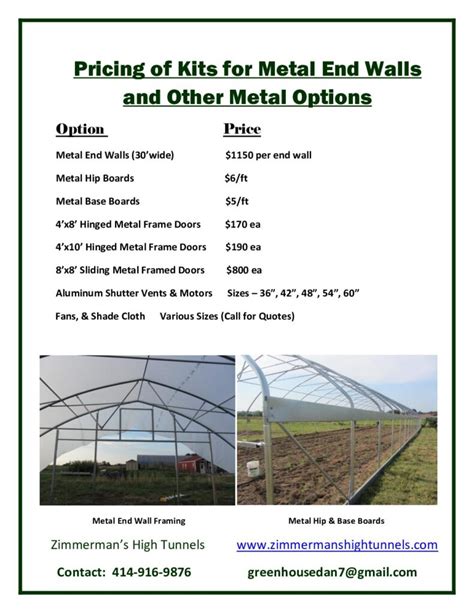 Pricing Zimmerman S High Tunnels Greenhouses