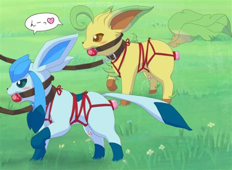 Rule 34 Anal Anthro Blush Bondage Bound Devilheart Eeveelution Furry Glaceon Insertion Leafeon