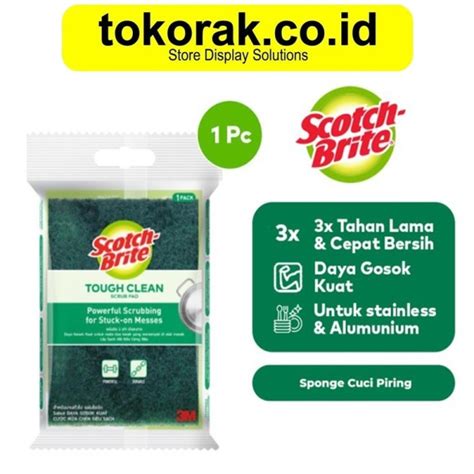 Jual 3M SCOTCH BRITE SABUT PAD CUCI PIRING HIJAU ID 10 TAPAS