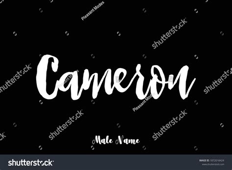 Cameronmale Name Bold Cursive Calligraphy Typeface Stock Vector