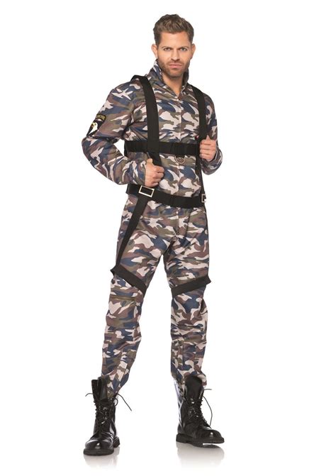 Adult Paratrooper Men Army Soldier Camo Print Costume | $73.99 | The ...