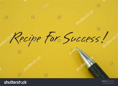 Recipe For Success Note With Pen On Yellow Background Stock Photo