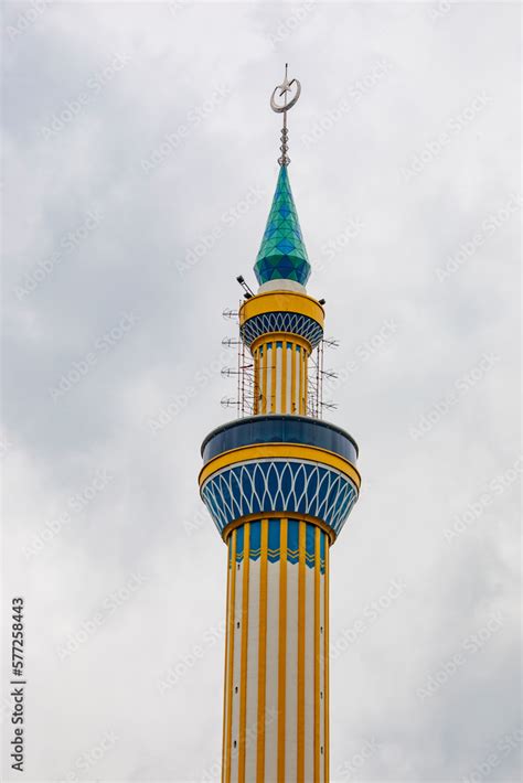 The 99 Meters High Minaret Of Al Akbar Mosque Surabaya Indonesian