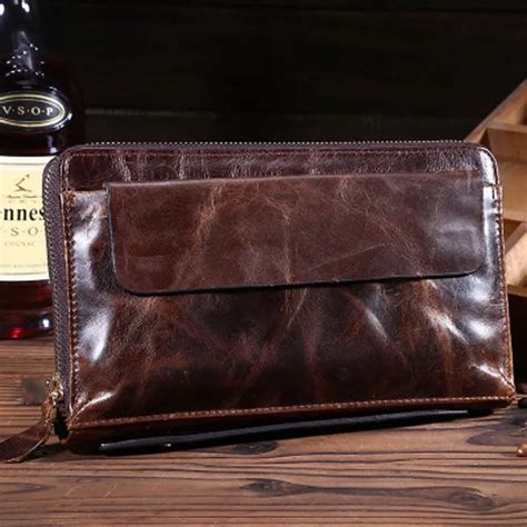 Yishen Genuine Leather Men Long Wallet Vintage Fashion Men Clutch