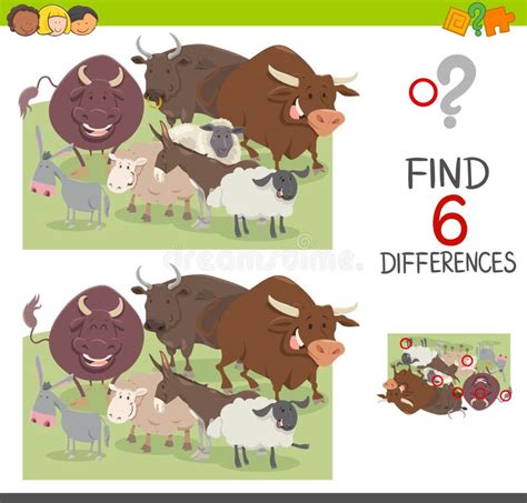 Spot The Differences Worksheet Stock Vector Illustration Of Sheep Images