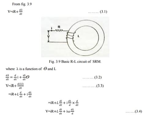 Voltage And Torque Equations Of Srm Switched Reluctance Motor