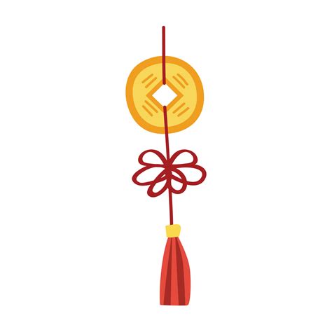 Chinese New Year Coin Ornament Clipart Simple Decorative Chinese Ornament With Ancient Coin