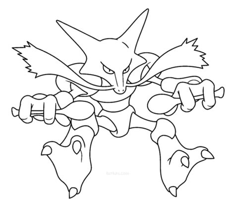 Alakazam Coloring Page Printable Pokemon Ready For Download