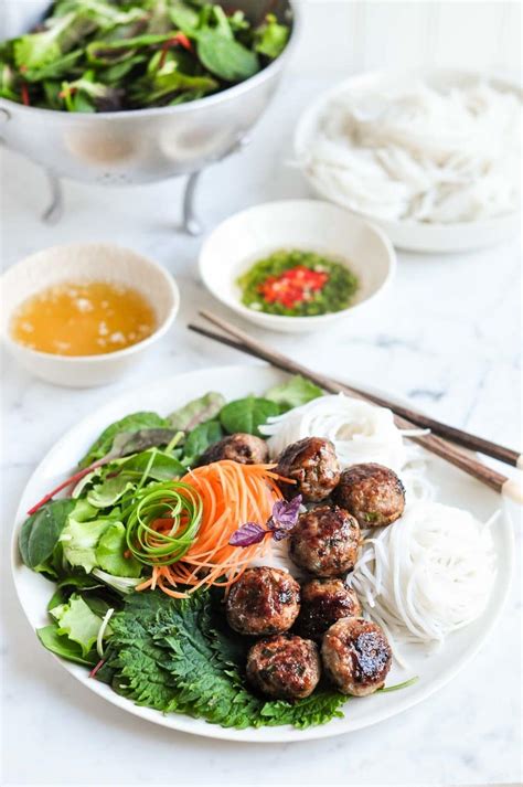 Bun Cha Vietnamese Meatballs With Vietnamese Noodle Salad Eat Little Bird