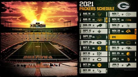 4k Desktop 2021 Schedule Wallpaper I Created R Greenbaypackers