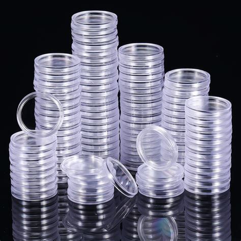 Buy 25 Mm Coin Holder Capsules Clear Round Plastic Coin Container Case