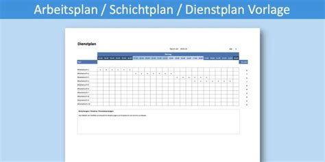 Arbeitsplan Vorlage für Excel kostenlos downloaden