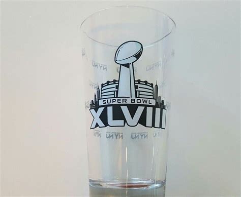 Nfl Super Bowl Xlviii 48 Ny Nj Pint Glass With 4 Coasters Ebay