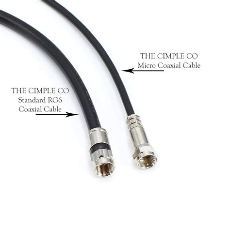 The Cimple Co Cmp Mcrocoax Blk 6f Thin Coax Cable Black Rg58 Coaxial Cable For Directv