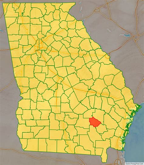 Map of Bacon County, Georgia - Thong Thai Real