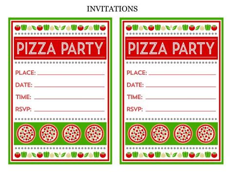 Free Pizza Party Printables Pizza Party Invitations Party Invite Template Birthday Party