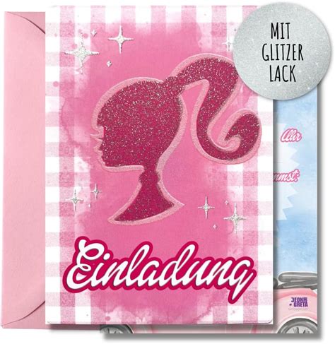 12x Glitzer EINLADUNGSKARTEN Umschläge rosa für PARTY und