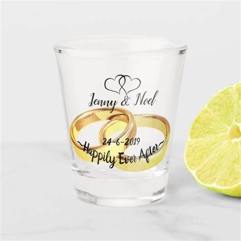 Personalisierte Gastgeschenk Hochzeit Schnapsglas Zazzle De