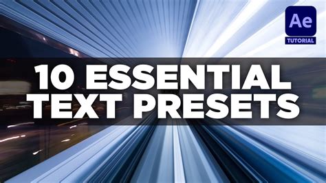 10 ESSENTIAL After Effects Text Animations Adobe Tutorial YouTube