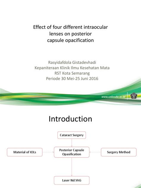 Effect of Four Different Intraocular Lenses on Posterior Capsule Opacification: A Comparative ...