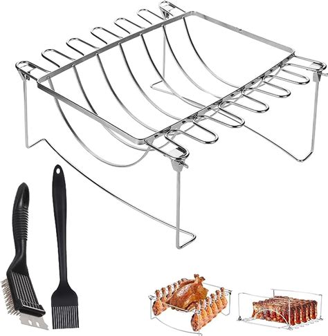 Homealexa Spareribs Halter Grill Bbq Grill Edelstahl Deckelhalter