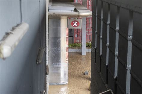 The Muddy Floor Of The Wong Tai Sin MTR Station Major Flooding Record