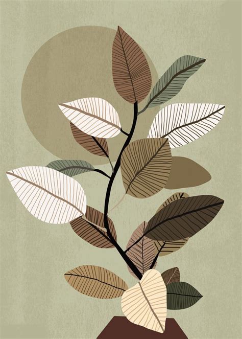 Abstract Plant Art Print By Doubled X Small Plant Art Print Plant