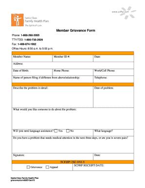 Fillable Online Member Grievance Form Grievance Form Fax Email Print