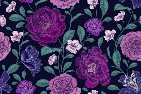 Floral Background Vintage Seamless Pattern Vector Stock Vector