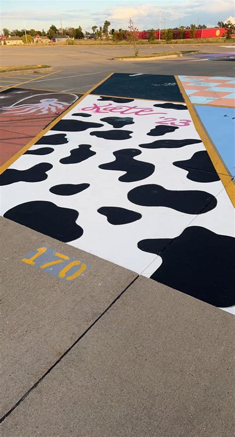 Senior Cow Print Parking Spot Painting Cow Print Parking Spot Space