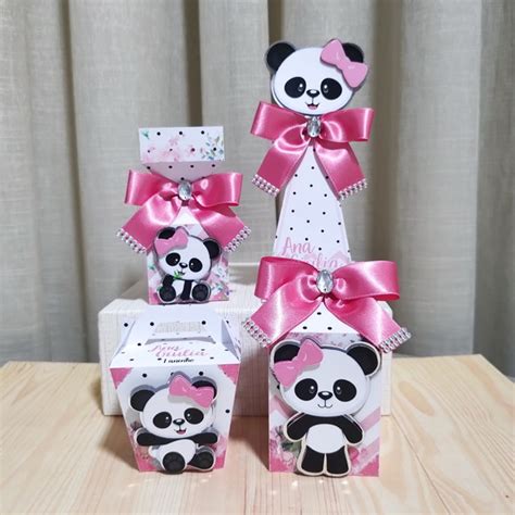 Kit Personalizado Panda Rosa Menina 20 Peças Elo7