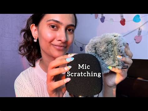 ASMR MIC SCRATCHING Bare Mic Foam Fluffy Cover With Long Nails