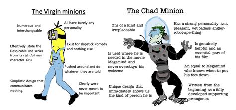 Virgin minions vs Chad Minion : r/virginvschad