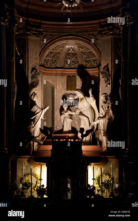 Altar With Religious Sculptures In The Church Of St Anne Szent Anna