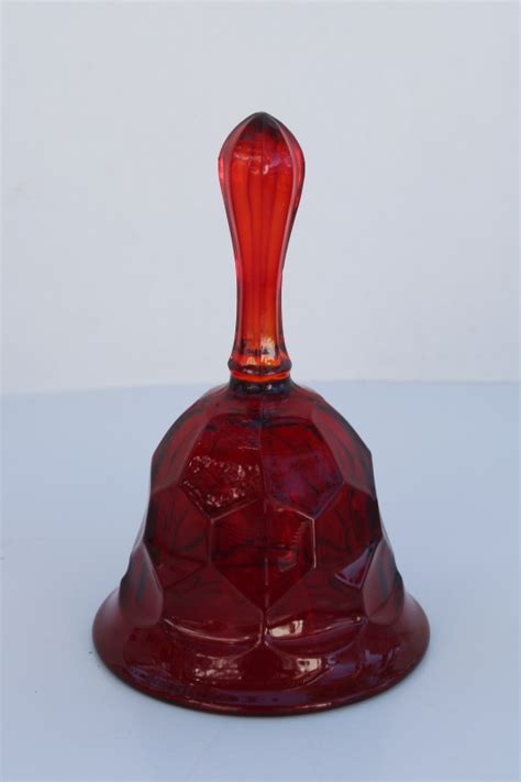 Georgian Pattern Ruby Red Glass Table Bell Vintage Viking Glass