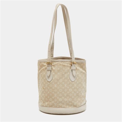 Louis Vuitton Dune Monogram Mini Lin Canvas Bucket PM Bag Louis Vuitton