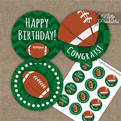 Football Cupcake Toppers - Nifty Printables