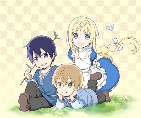 Awesome Art Kirito Eugeo And Alice By Twitter Yamadakotaro R