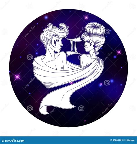 Gemini Zodiac Sign Horoscope Symbol Vector Illustration Stock Vector Illustration Of