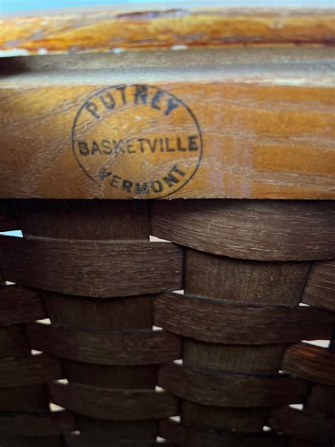 Vintage Putney Basketville Vermont Large Woven Wood Picnic Etsy