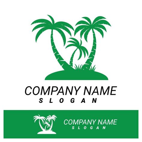 Plantilla De Logotipo De Verano De Palmera Vector Premium