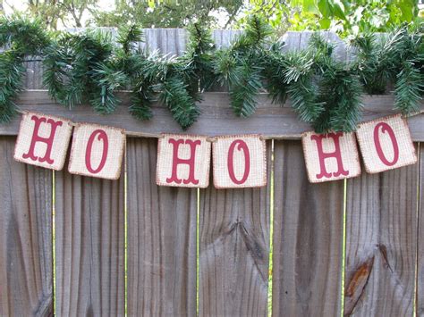 Ho Ho Ho Sign Christmas Banner Christmas Decor Christmas Etsy