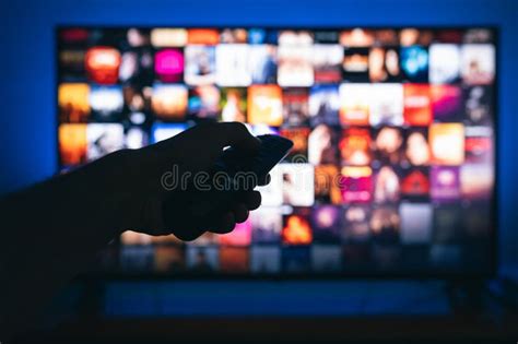 Remote Control Pointing At A Tv Stock Image Image Of Internet