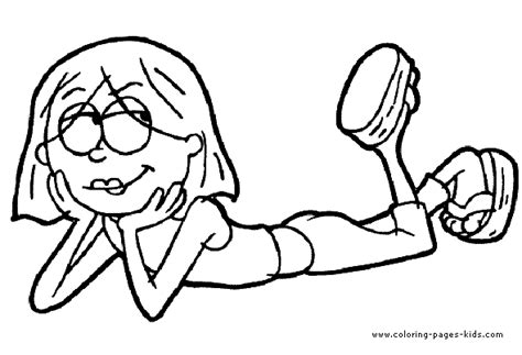 lizzie mcguire thinking color page cartoon characters coloring pages