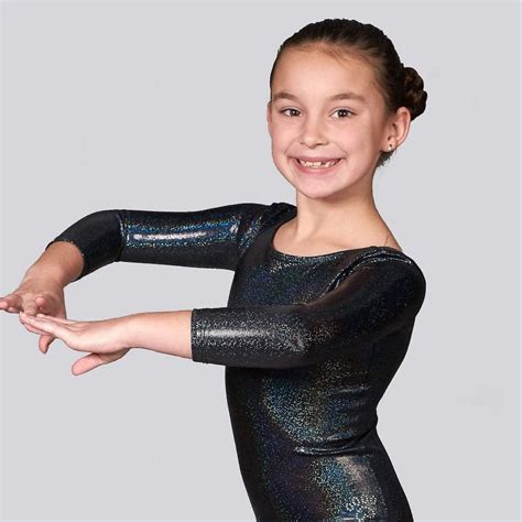 Gymnastics Leotard Black Sparkle Long Sleeve Leo Girls Birthday Ts