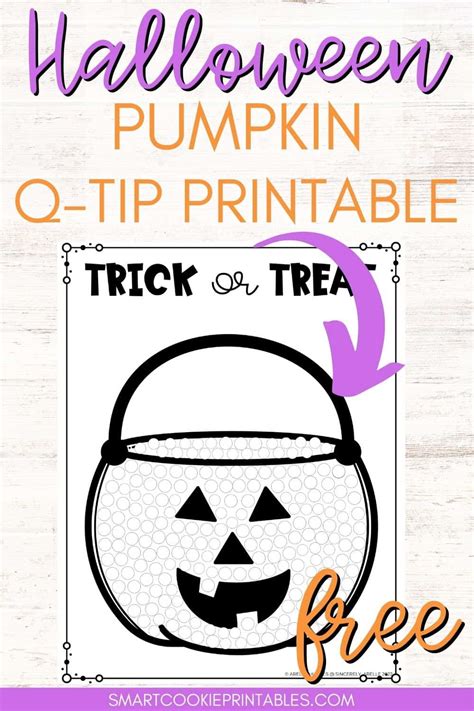 Free Halloween Trick Or Treat Q Tip Pumpkin Painting Craft Printable